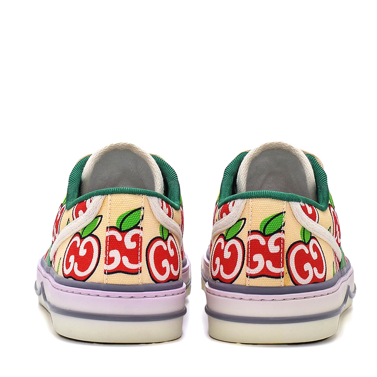 Gucci - Cream & Red Fabric GG Apple Tennis 1977 Sneakers